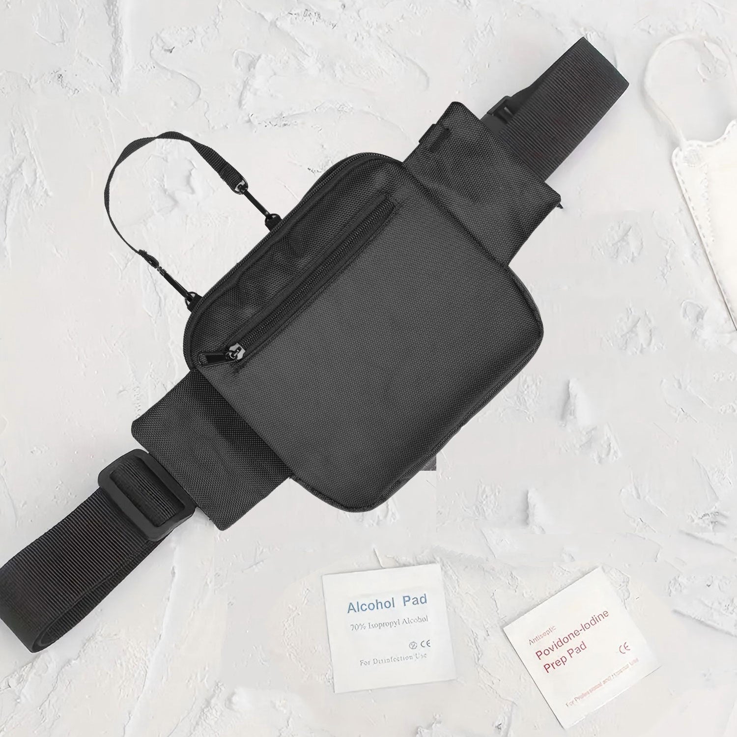 Grey and Black Nurse Utility Belt Bag - Multi-Pocket Medical Organizer Waist Pack for Tools & Essentials