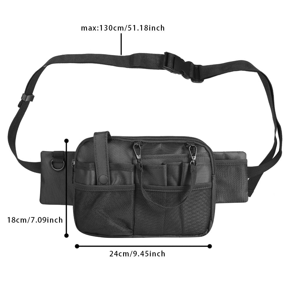 Grey Nurse Utility Belt Bag - Multi-Pocket Medical Organizer Waist Pack for Tools & Essentials