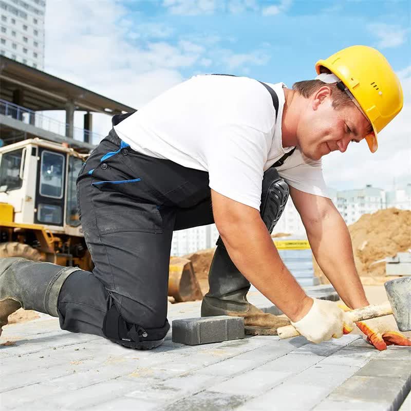 1 Pair Black Professional Hard Shell Knee Pads - Heavy Duty Protection for Work, Construction, Gardening & Outdoor Sports