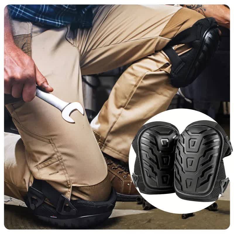 1 Pair Red Professional Hard Shell Knee Pads - Heavy Duty Protection for Work, Construction, Gardening & Outdoor Sports