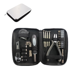 Compact Household Tool Kit Set in Tin Box - Screwdriver, Sockets, Hex Keys & More