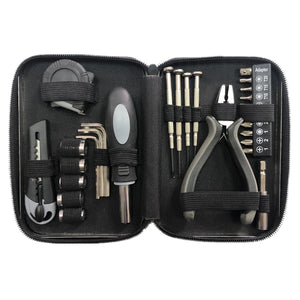 Compact Household Tool Kit Set in Tin Box - Screwdriver, Sockets, Hex Keys & More
