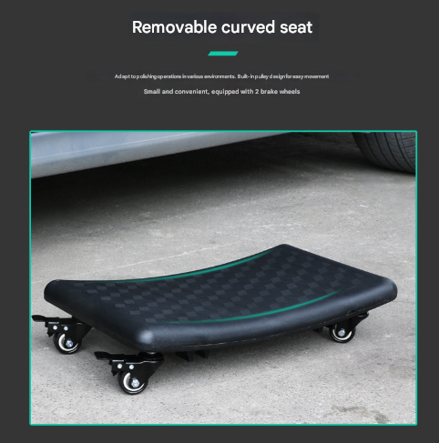 Divided Cup Holder Auto Repair Polishing Stool - Detachable Seat Car Wash Tool Creeper Stool