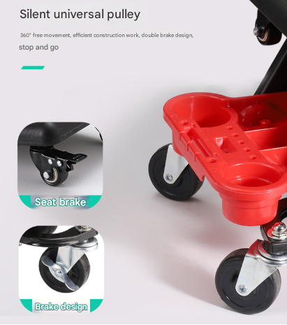 With Drawers Auto Repair Polishing Stool - Detachable Seat Car Wash Tool Creeper Stool