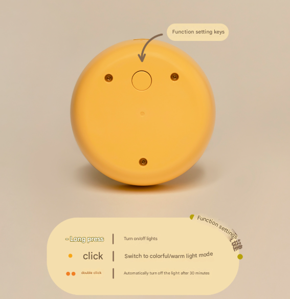 Green Colorful Duck Pear USB Night Light - Adjustable Sleep Companion