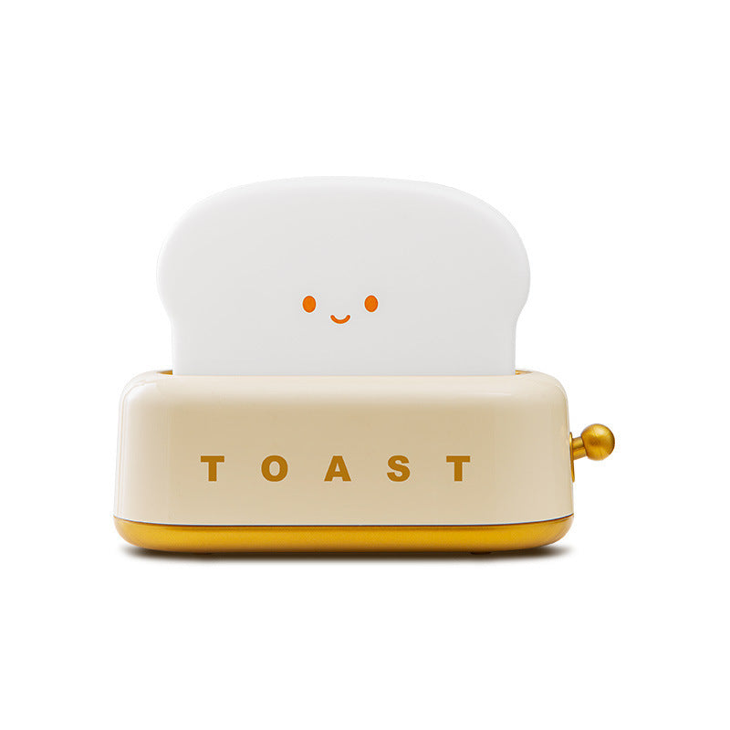 Adorable Toast-Shaped LED Night Light - Dimmable, Timer, USB-C Rechargeable, Long Battery Life(Yellow)