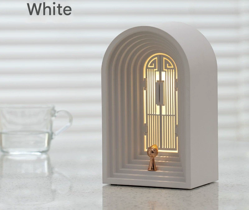 Magic Wishing Door LED Night Light & Bluetooth Speaker - Stepless Dimming, USB-C Rechargeable(White)
