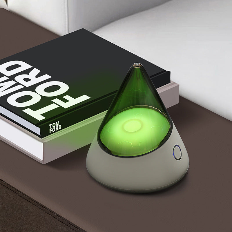 Cone Shaped Atmosphere Night Light - 4 Light Modes, Dimmable, USB-C Rechargeable(white)