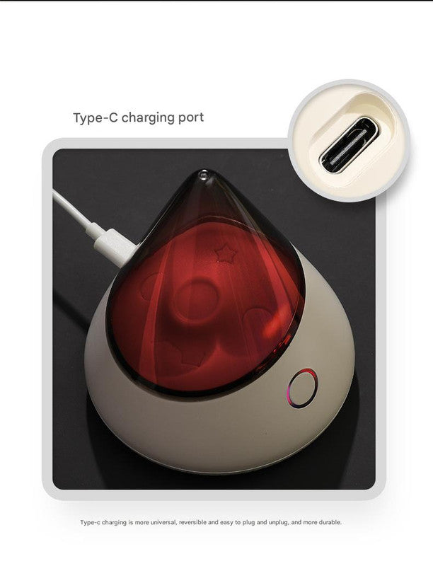 Cone Shaped Atmosphere Night Light - 4 Light Modes, Dimmable, USB-C Rechargeable(white)