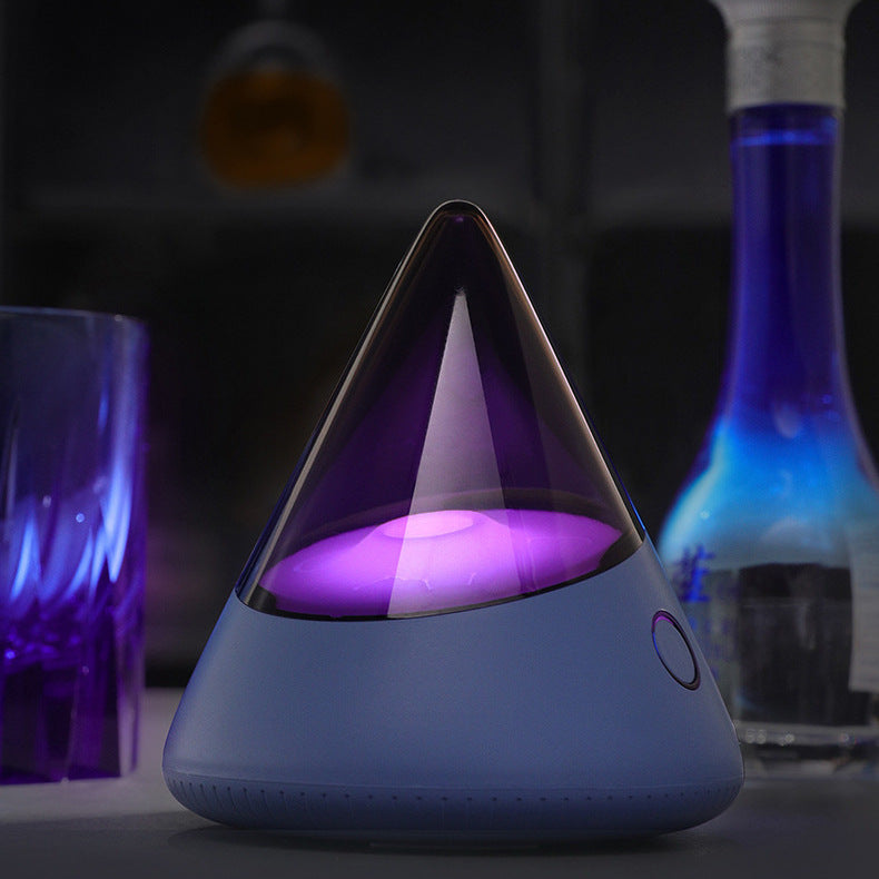 Cone Shaped Atmosphere Night Light - 4 Light Modes, Dimmable, USB-C Rechargeable(blue)