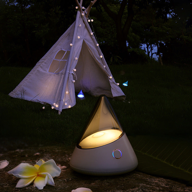 Cone Shaped Atmosphere Night Light - 4 Light Modes, Dimmable, USB-C Rechargeable(purple)