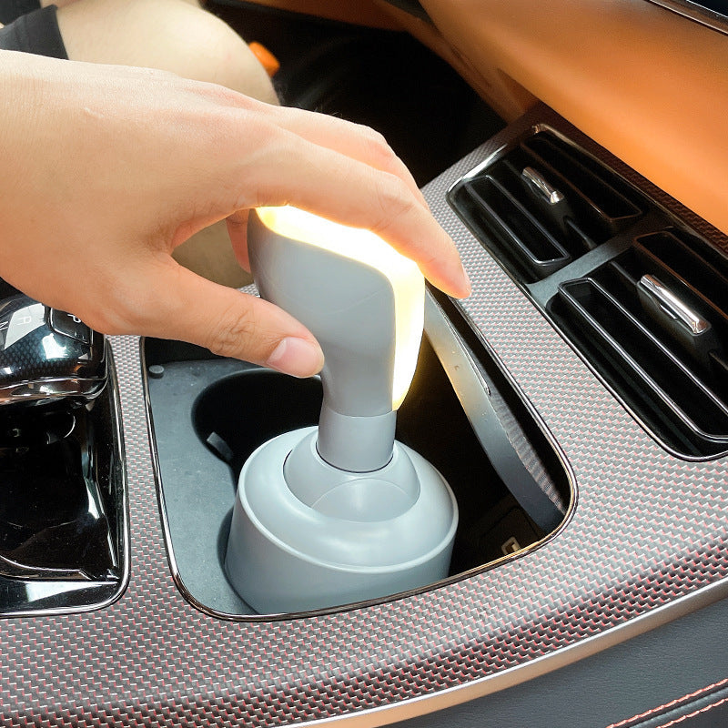 Car Gear Shifter Style LED Night Light - 3 Brightness Levels, Type-C Rechargeable & Stress Relief Gadget(White)