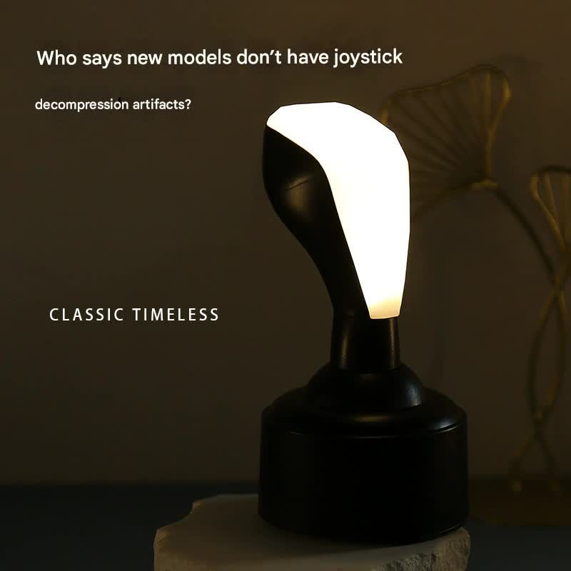 Car Gear Shifter Style LED Night Light - 3 Brightness Levels, Type-C Rechargeable & Stress Relief Gadget(White)
