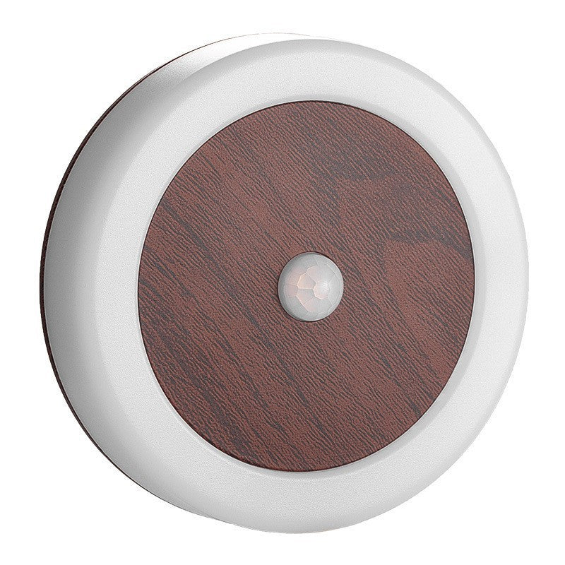 Smart Motion Sensor LED Night Light - USB Rechargeable, Magnetic Mount, 2 Light Temperatures(Rosewood grain)