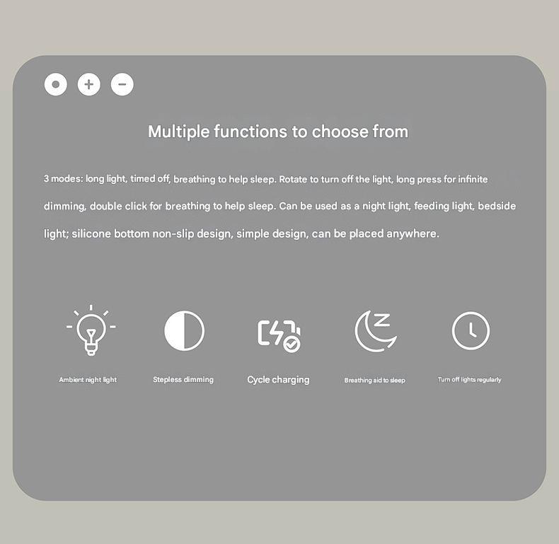 Cylindrical LED Night Light with Timer & Stepless Dimming - USB-C Rechargeable, 1200mAh Battery(white)