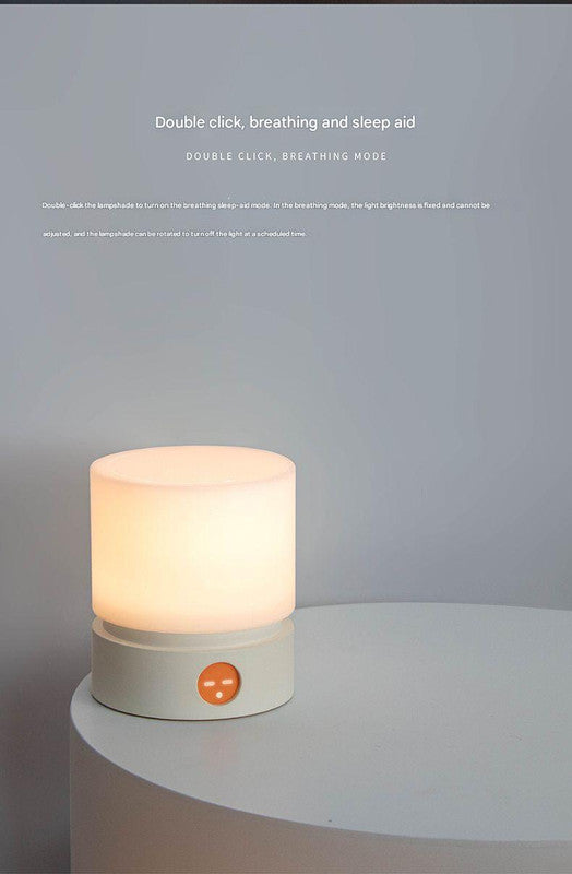 Cylindrical LED Night Light with Timer & Stepless Dimming - USB-C Rechargeable, 1200mAh Battery(Red)