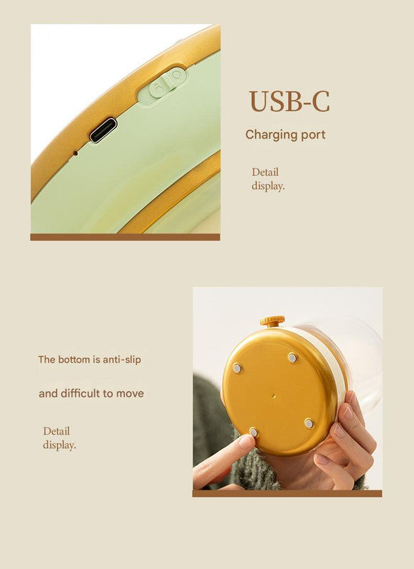 Retro Kerosene Lamp Style LED Night Light - 2 Modes, Dimmable, 15-Min Timer, USB-C Rechargeable(green)