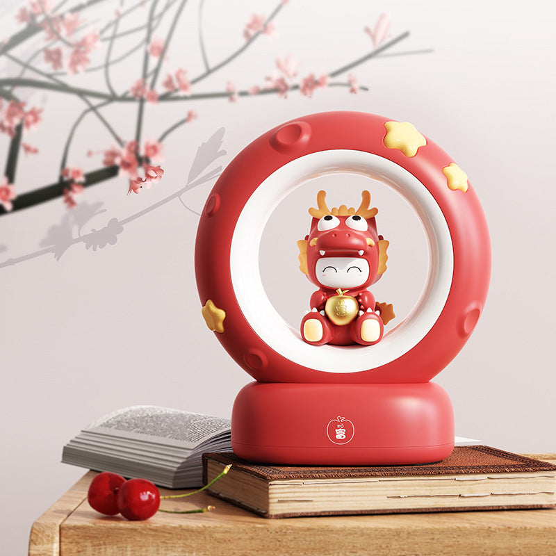 Adorable LED Night Light with Tap Control - 3 Brightness Levels & USB Charging(Red little dragon)