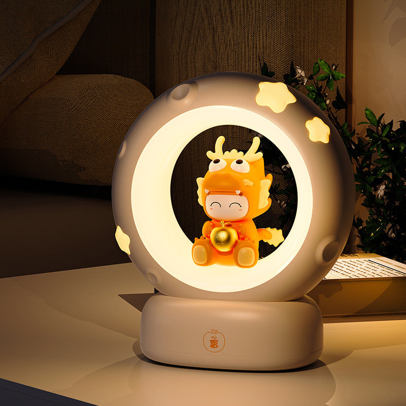 Adorable LED Night Light with Tap Control - 3 Brightness Levels & USB Charging(Yellow little dragon)