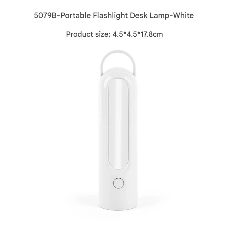 2-in-1 Portable LED Camping Lantern & Flashlight - USB Rechargeable, Dual Light Modes(Handle model white)