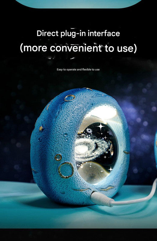 Celestial Ring LED Crystal Ball Lamp - 3D Engraving, Unique Gift (Solar system)