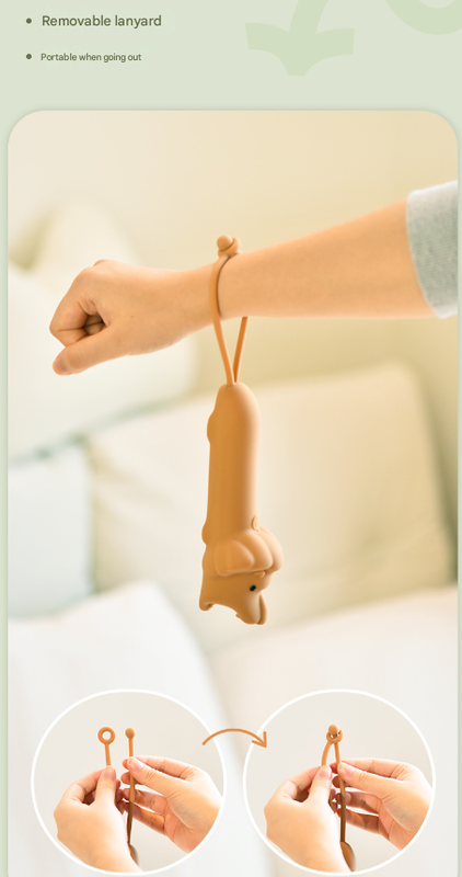 Brown Adorable Dog Silicone LED Flashlight for Kids - USB Rechargeable, Dimmable Brightness, Portable Night Light