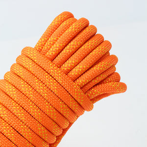Orange 10mm Double Hook Climbing Rope Set - 10m Durable Outdoor Safety Rescue Cord
