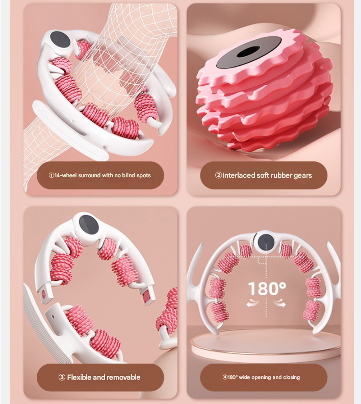 Green Ergonomic U-Shape Leg Roller 360 Degree Massager for Muscle Relief Fitness Yoga