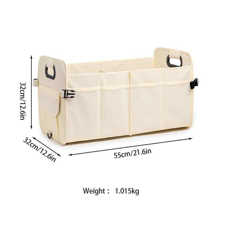Brown Car Storage Box - Foldable Waterproof Trunk Organizer