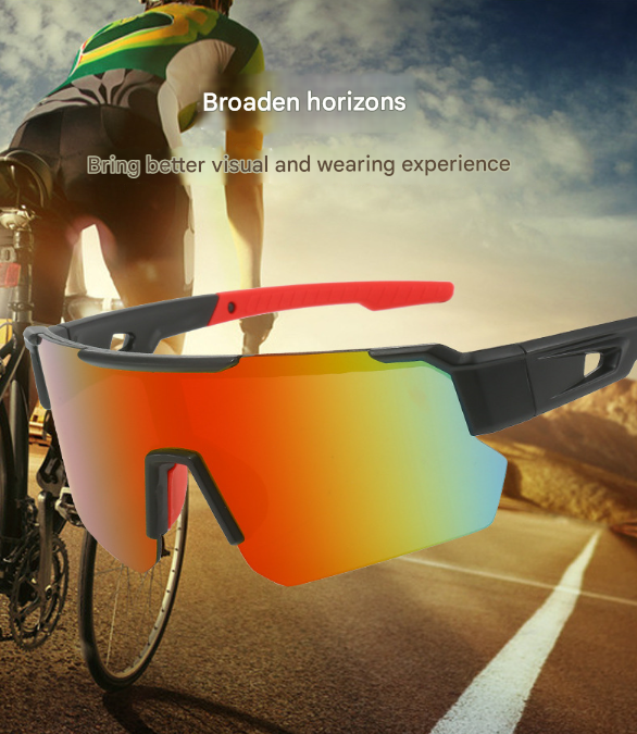 Black Temples and Blue-Purple Lenses Unisex Sport Cycling Sunglasses - Lightweight Wraparound Eyewear for Running & Outdoor Activities