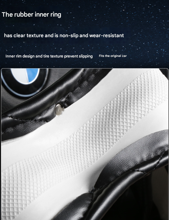 Pink Luxury Bling Steering Wheel Cover - Black Quilted Leather with Crystal Rhinestones, Universal 38cm Fit